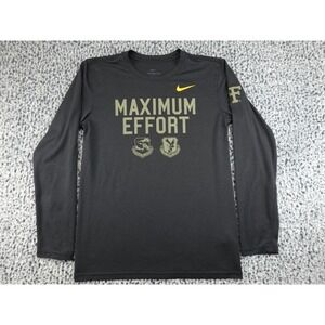 Nike Maximum Effort Shirt Mens Small Black Long Sleeve Dri-FIT Strategic